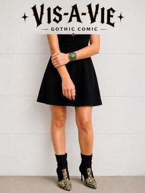 Vis-A-Vie Gothic Comic 3.5” Heeled Boots Sz. 8